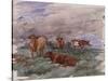 Cattle in a Landscape, 1890-Soren Emil Carlsen-Stretched Canvas