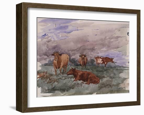 Cattle in a Landscape, 1890-Soren Emil Carlsen-Framed Giclee Print