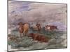 Cattle in a Landscape, 1890-Soren Emil Carlsen-Mounted Giclee Print