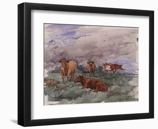 Cattle in a Landscape, 1890-Soren Emil Carlsen-Framed Giclee Print