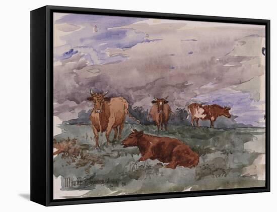 Cattle in a Landscape, 1890-Soren Emil Carlsen-Framed Stretched Canvas