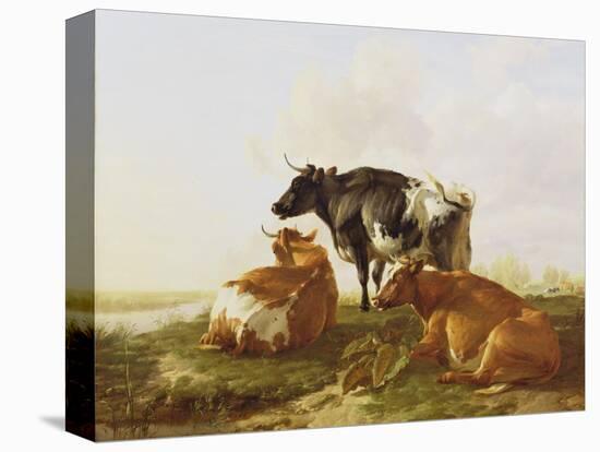 Cattle in a River Landscape-Thomas Sidney Cooper-Stretched Canvas