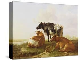 Cattle in a River Landscape-Thomas Sidney Cooper-Stretched Canvas
