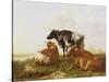 Cattle in a River Landscape-Thomas Sidney Cooper-Stretched Canvas