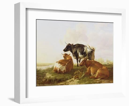 Cattle in a River Landscape-Thomas Sidney Cooper-Framed Giclee Print