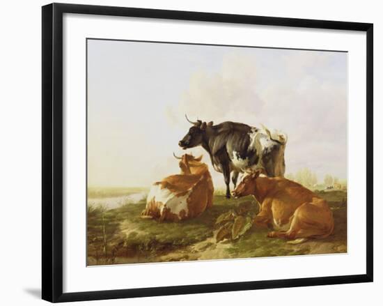 Cattle in a River Landscape-Thomas Sidney Cooper-Framed Giclee Print