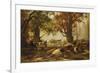 Cattle in a Wooded River Landscape-Auguste Francois Bonheur-Framed Premium Giclee Print