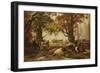 Cattle in a Wooded River Landscape-Auguste Francois Bonheur-Framed Giclee Print