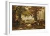 Cattle in a Wooded River Landscape-Auguste Francois Bonheur-Framed Premium Giclee Print