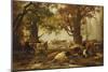 Cattle in a Wooded River Landscape-Auguste Francois Bonheur-Mounted Premium Giclee Print