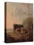 Cattle in an Italianate Landscape-Jacob van Strij-Stretched Canvas