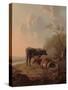 Cattle in an Italianate Landscape-Jacob van Strij-Stretched Canvas