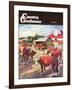 "Cattle in Barnyard," Country Gentleman Cover, October 1, 1945-Matt Clark-Framed Giclee Print