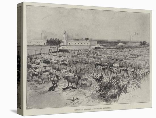 Cattle in Corral, Argentine Republic-Henry Charles Seppings Wright-Stretched Canvas