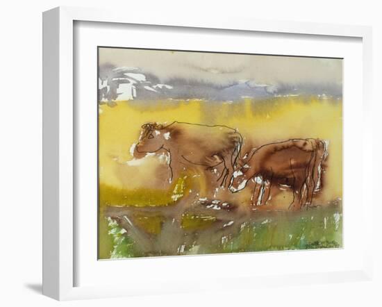 Cattle in the Meadow, 1983-Brenda Brin Booker-Framed Giclee Print