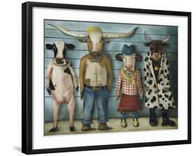 Cattle Line Up-Leah Saulnier-Framed Giclee Print