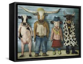 Cattle Line Up-Leah Saulnier-Framed Stretched Canvas