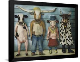 Cattle Line Up-Leah Saulnier-Framed Giclee Print