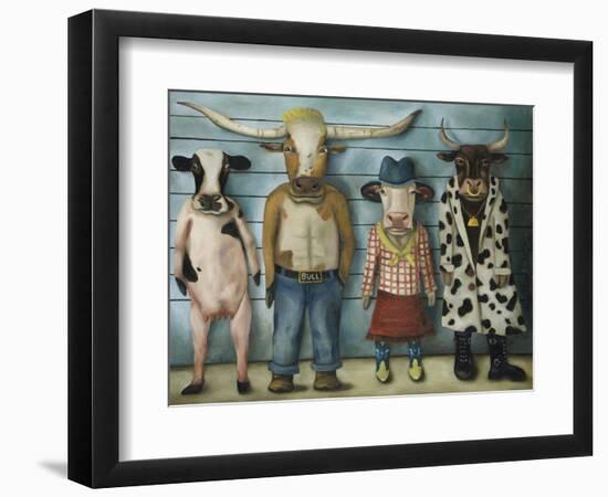 Cattle Line Up-Leah Saulnier-Framed Premium Giclee Print