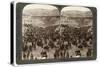 Cattle Market Day, in the Lower Pool of Gihon, Valley of Hinnom, Jerusalem, Palestine, 1900-Underwood & Underwood-Stretched Canvas