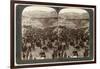 Cattle Market Day, in the Lower Pool of Gihon, Valley of Hinnom, Jerusalem, Palestine, 1900-Underwood & Underwood-Framed Giclee Print