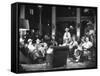 Cattle Men and Natives of San Angelo Sitting in the Lobby of the Cactus Hotel-null-Framed Stretched Canvas