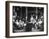 Cattle Men and Natives of San Angelo Sitting in the Lobby of the Cactus Hotel-null-Framed Photographic Print