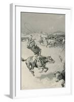 Cattle-Mustering in Queensland-Joseph Finnemore-Framed Giclee Print