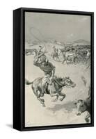 Cattle-Mustering in Queensland-Joseph Finnemore-Framed Stretched Canvas