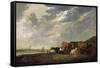 Cattle Near the Maas, with Dordrecht in the Distance-Aelbert Cuyp-Framed Stretched Canvas