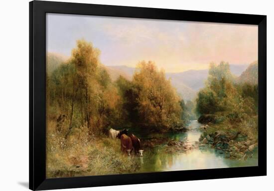 Cattle on the Dart in Autumn-William Widgery-Framed Premium Giclee Print