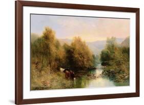 Cattle on the Dart in Autumn-William Widgery-Framed Giclee Print