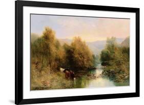 Cattle on the Dart in Autumn-William Widgery-Framed Giclee Print