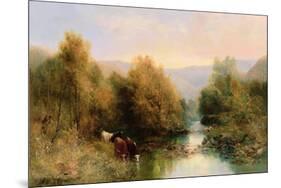 Cattle on the Dart in Autumn-William Widgery-Mounted Giclee Print