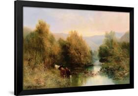 Cattle on the Dart in Autumn-William Widgery-Framed Giclee Print