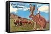 Cattle Punching in Wyoming-null-Framed Stretched Canvas