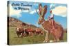 Cattle Punching in Wyoming-null-Stretched Canvas