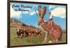 Cattle Punching in Wyoming-null-Framed Art Print