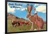 Cattle Punching in Wyoming-null-Framed Art Print