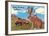 Cattle Punching in Wyoming-null-Framed Art Print