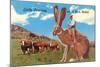 Cattle Punching on a Giant Jack Rabbit-null-Mounted Art Print