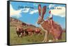 Cattle Punching on a Giant Jack Rabbit-null-Framed Stretched Canvas