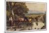 Cattle Returning to the Farm from Pasture-Birket Foster-Mounted Art Print