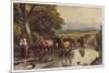 Cattle Returning to the Farm from Pasture-Birket Foster-Mounted Art Print