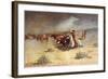 Cattle Stampede on the Range-null-Framed Art Print