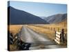 Cattle Stop and Gravel Road, Ahuriri Valley, North Otago, South Island, New Zealand-David Wall-Stretched Canvas