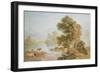 Cattle Watering at a River-John Glover-Framed Giclee Print