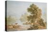 Cattle Watering at a River-John Glover-Stretched Canvas
