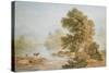 Cattle Watering at a River-John Glover-Stretched Canvas