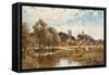 Cattle Watering, Kempstead-On-Thames-Alfred Augustus Glendening-Framed Stretched Canvas